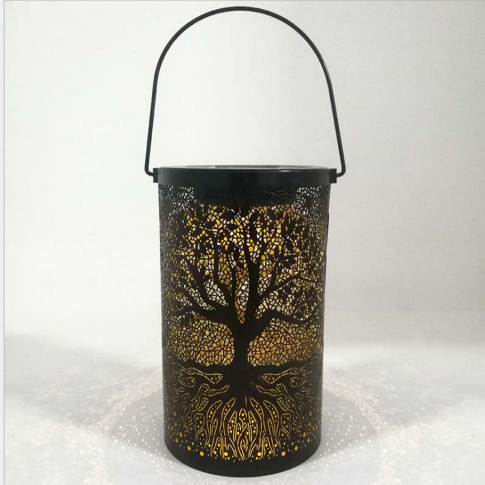 Solar LED Lantern Light Hollow Tree Of Life Hanging Lamp Outdoor Garden Yard Path Lawn Patio Hanging Waterproof Lamp Lantern