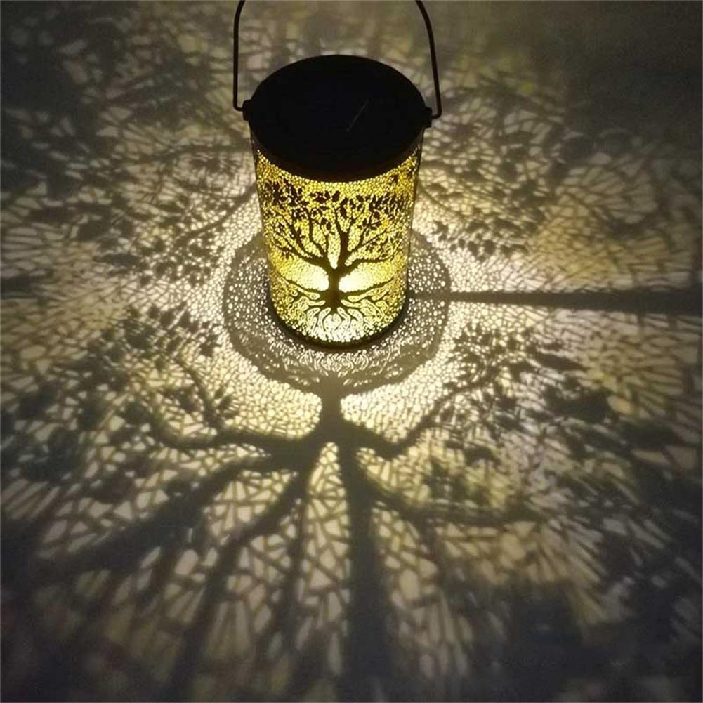 Solar LED Lantern Light Hollow Tree Of Life Hanging Lamp Outdoor Garden Yard Path Lawn Patio Hanging Waterproof Lamp Lantern