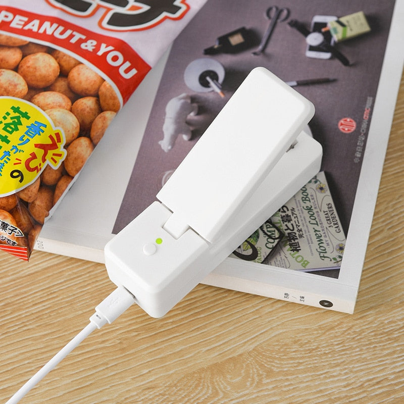 USB Charge Sealer Home Snacks Bag Plastic Package Sealer Heat Food Close Bags Portable Sealing Machine Kitchen Gadgets