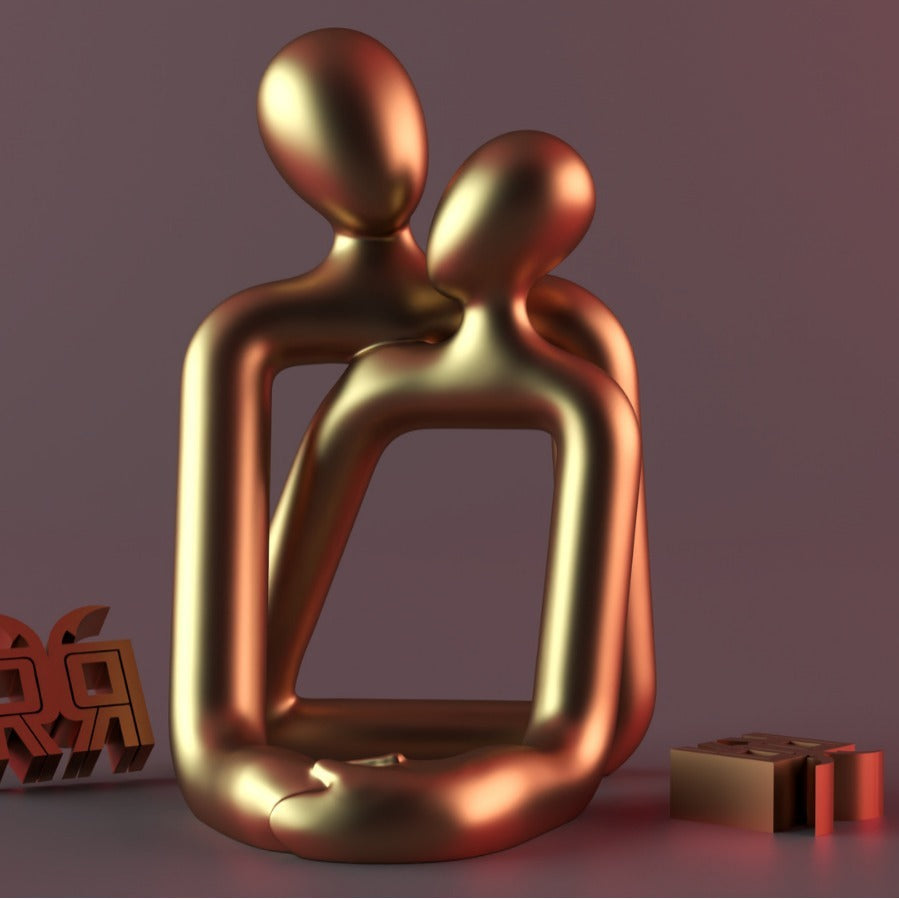 Loving Couple Resin Statue Decor