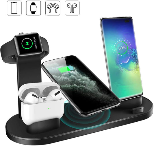 4 In 1 Charging Station For AppleIWatch Series 8 7 I-Phone 15 14 13 12 Pro Airpods Pro 3 2