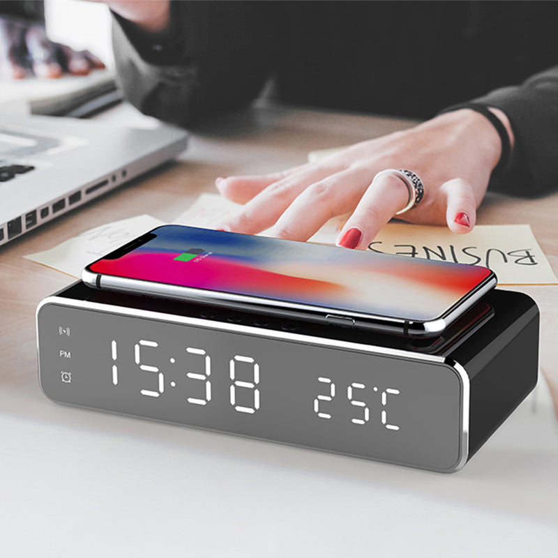 LED Digital Alarm Clock Wireless Charger