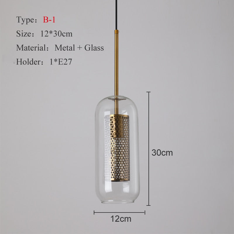 Sliver Bronze Loft Modern Pendant Light Glass Ball Hanging Lamp Kitchen Light Fixture Dining Hanglamp  Living Room Luminaire