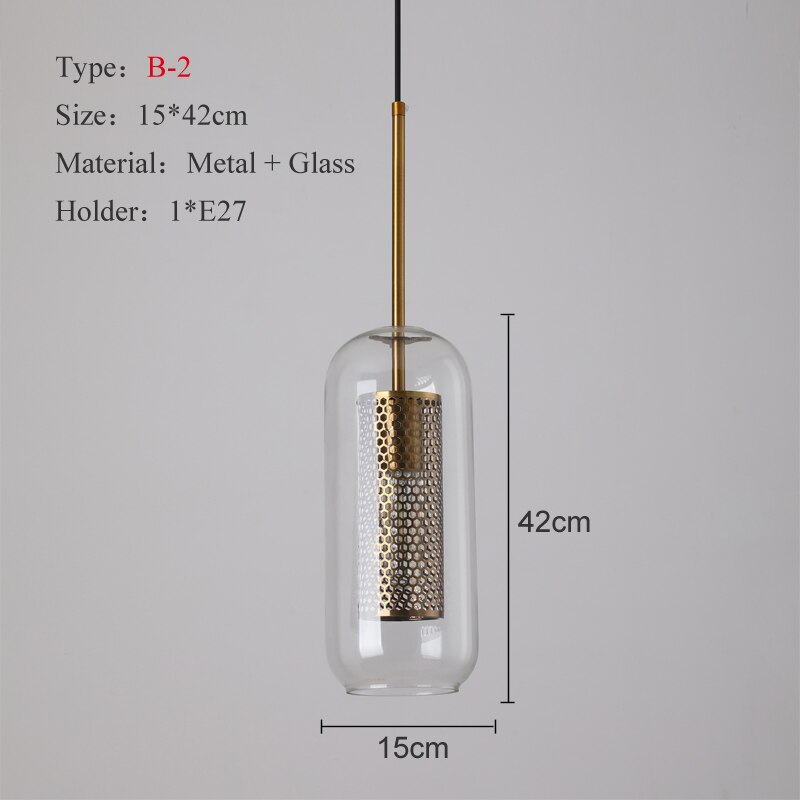 Sliver Bronze Loft Modern Pendant Light Glass Ball Hanging Lamp Kitchen Light Fixture Dining Hanglamp  Living Room Luminaire
