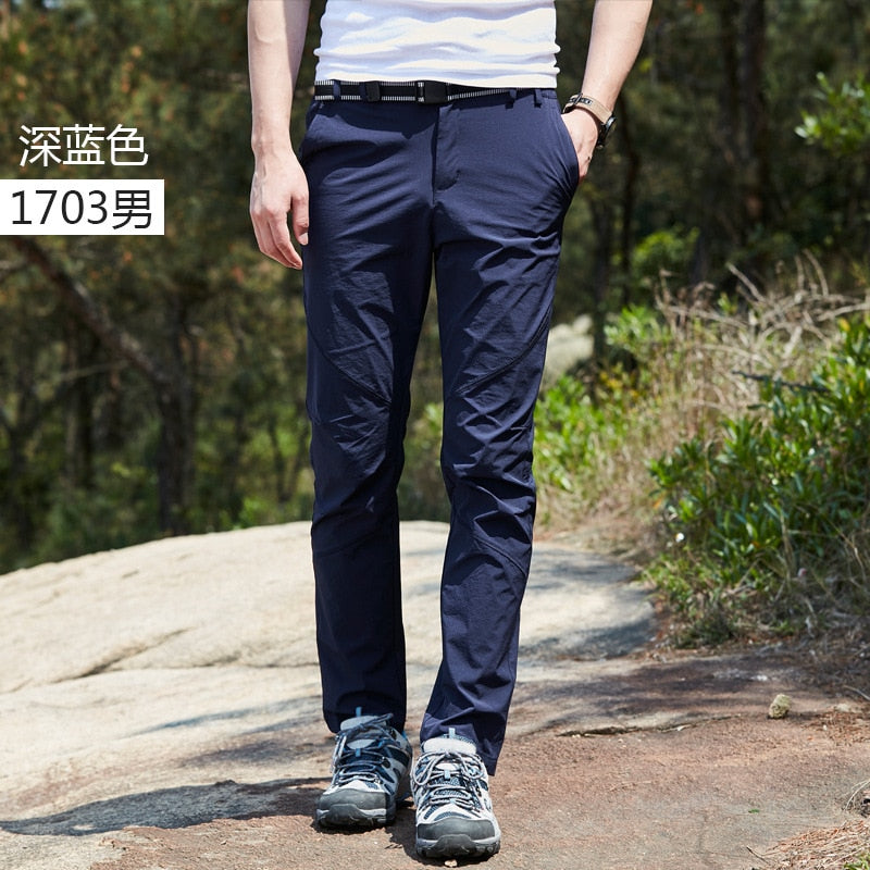 Summer Breathable Mesh Ice Silk Quick Drying Trousers Men Women's Large Size Loose Stretch Outdoor Hiking Casual Sports Pants