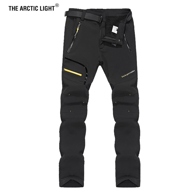 THE ARCTIC LIGHT 6XL Men Winter Inner Fleece Soft Shell Hiking Pants Trekking Outdoor Sports Thermal Ski Male Trousers