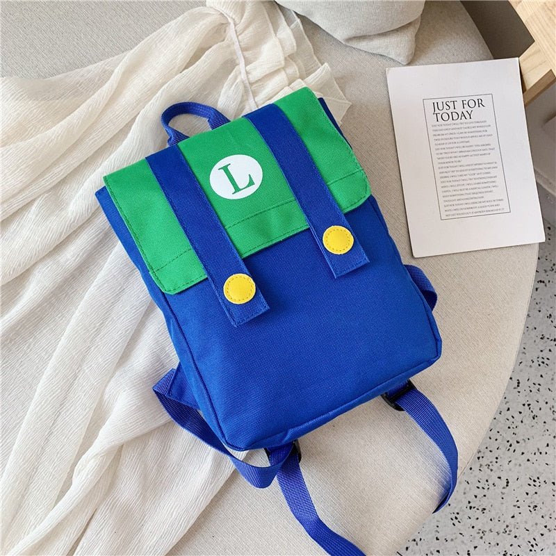 Super Mario Bros Cartoons Backpack High Capacity Nylon Waterproof Anime Peripherals Kindergarten Baby School Bag Cosplay Gifts