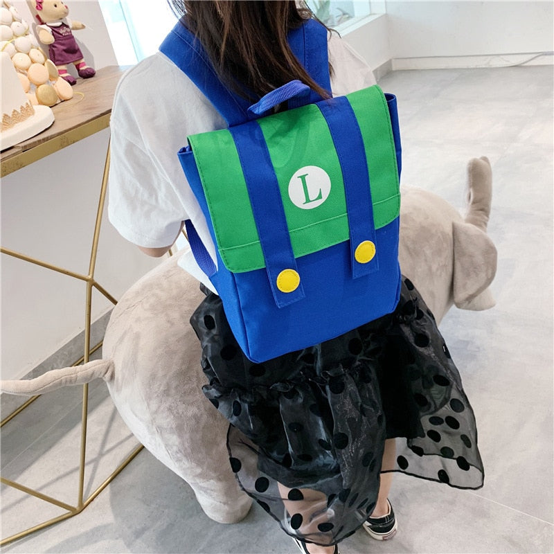 Super Mario Bros Cartoons Backpack High Capacity Nylon Waterproof Anime Peripherals Kindergarten Baby School Bag Cosplay Gifts