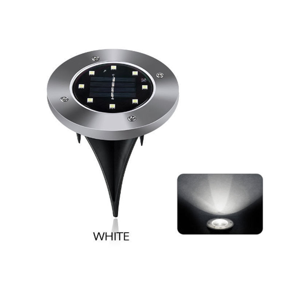 Solar Ground Lights 8 LED Solar Garden Lights Waterproof Outdoor Solar Disk Lights for Pathway Yard Walkway Patio Lawn Path