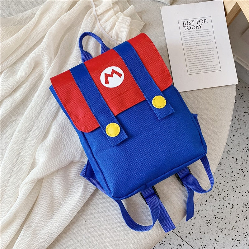 Super Mario Bros Cartoons Backpack High Capacity Nylon Waterproof Anime Peripherals Kindergarten Baby School Bag Cosplay Gifts