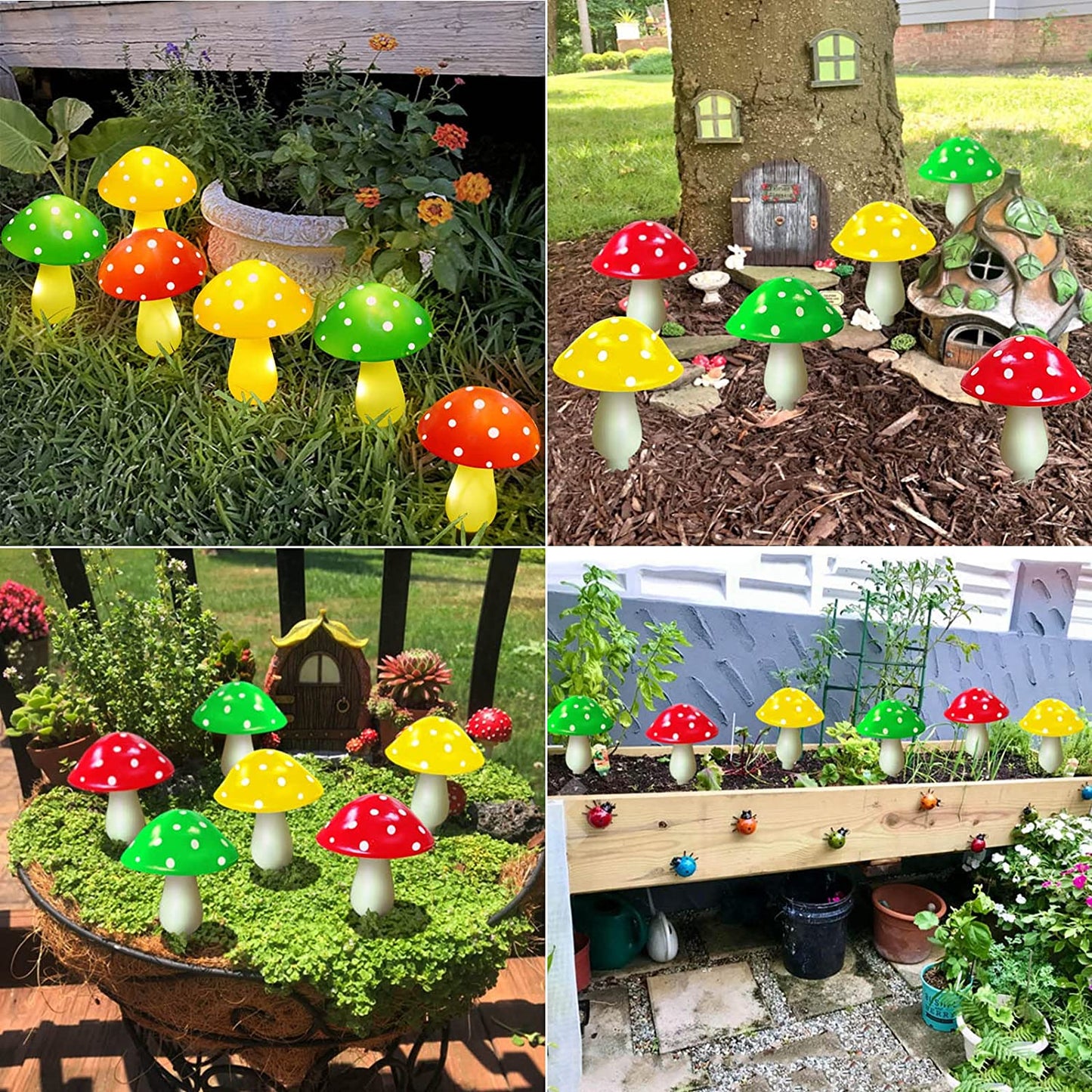 Solar Mushroom String Lights Smart Light Sense Garden Lights Outdoor Waterproof Lawn Lamp Patio Yard Christmas Landscape Decor