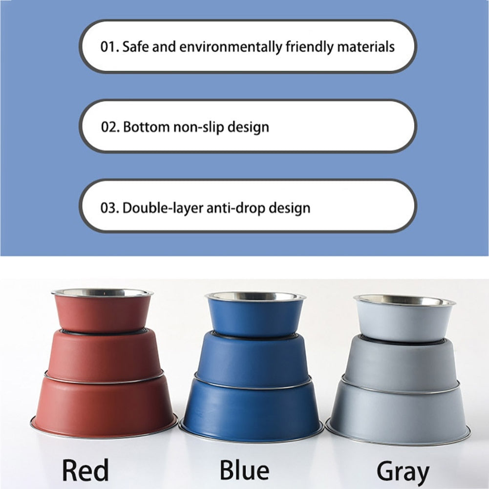 Stainless Steel Dog Cat Bowls Non-slip Outdoor