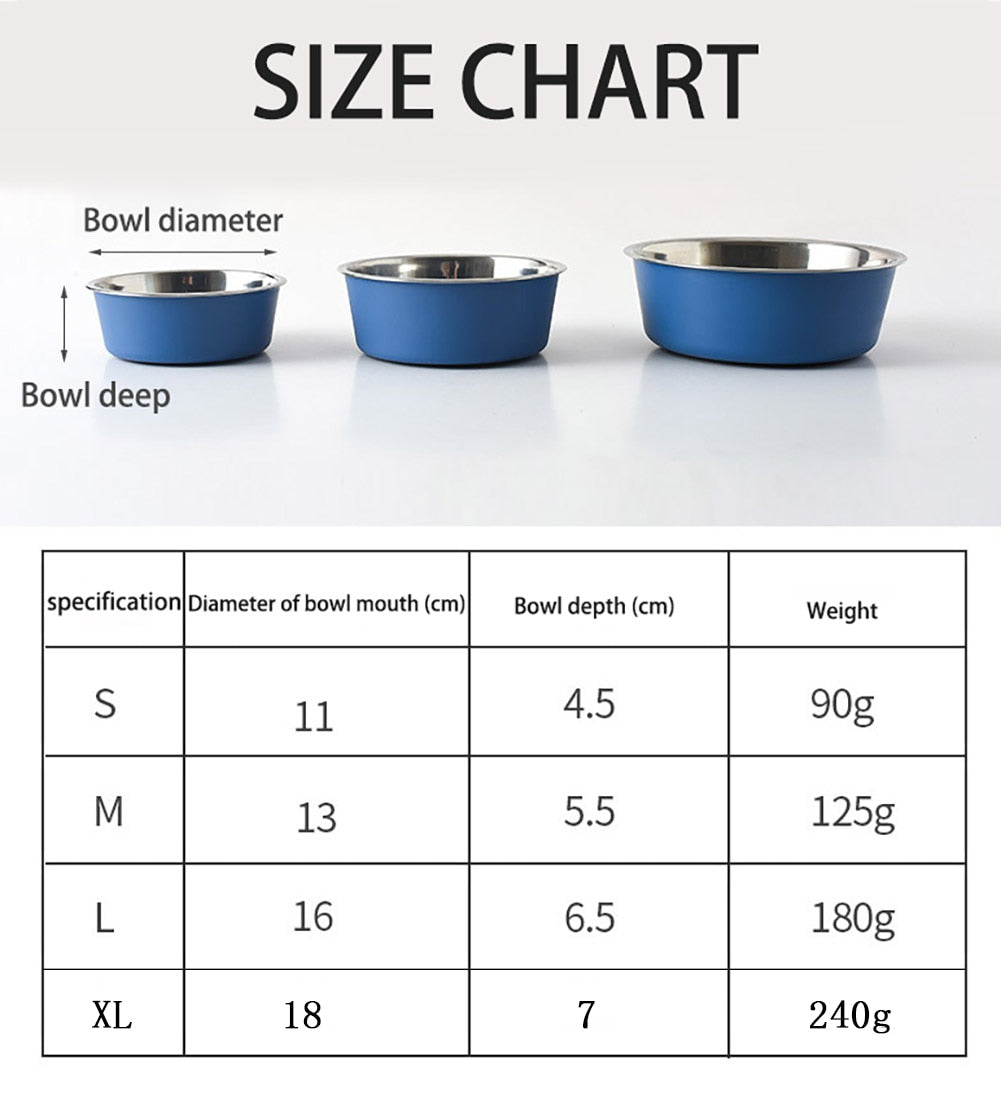 Stainless Steel Dog Cat Bowls Non-slip Outdoor