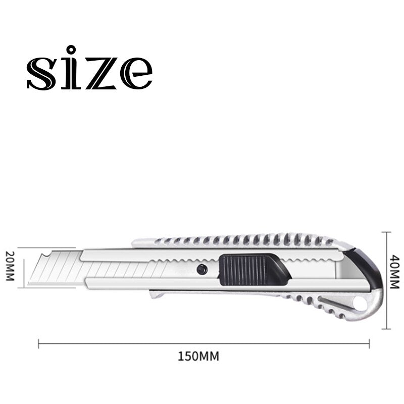 Stainless Steel Utility Knife Luxury Aluminum Alloy Wallpaper Knife Handle Paper-cutting Tools Office Supplies Craft Production