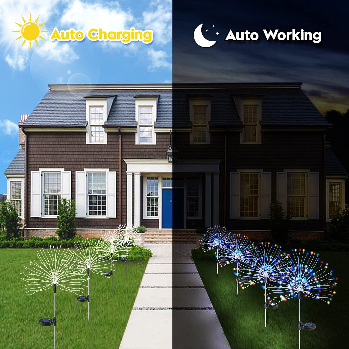 Solar Firework Fairy Lights Waterproof Outdoor Solar Lights for Garden Lawn Pathway Backyard Patio Decoration
