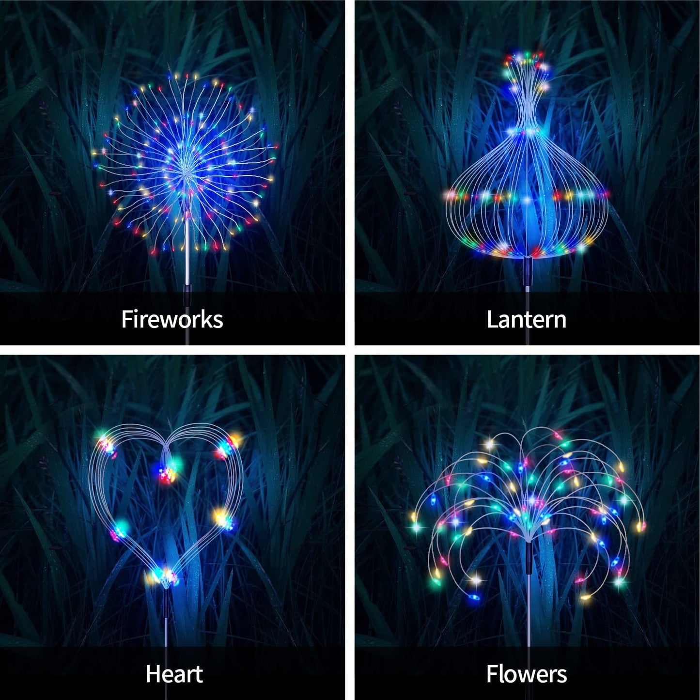 Solar Firework Fairy Lights Waterproof Outdoor Solar Lights for Garden Lawn Pathway Backyard Patio Decoration