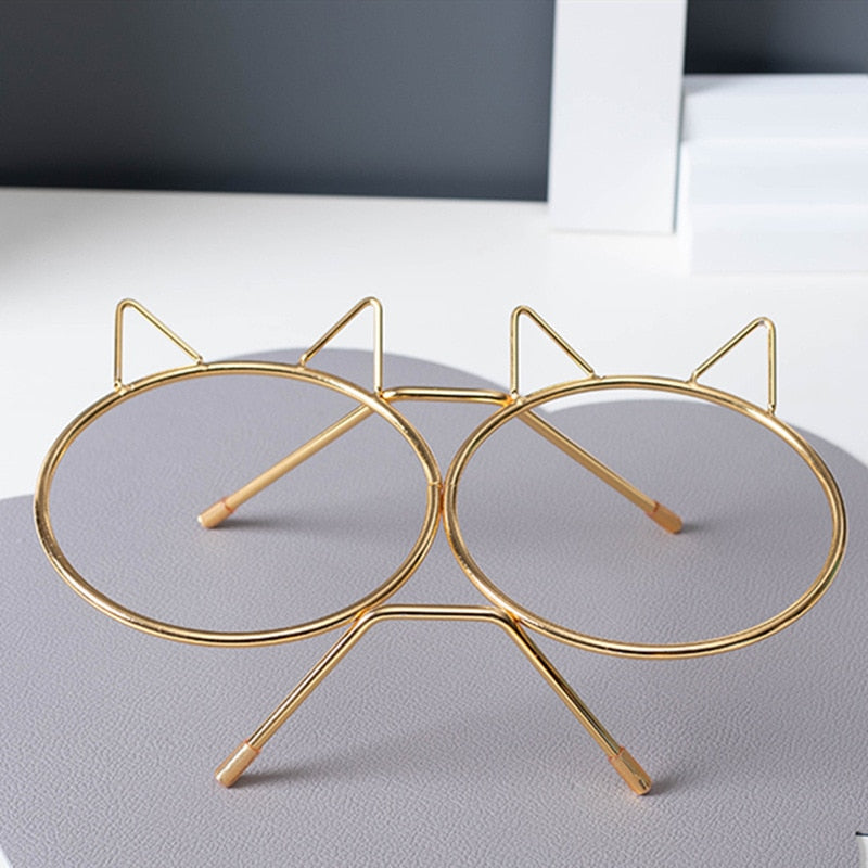 Ulmpp Cat Ceramic Bowl Pet Feede with Metal Stand Elevated Kitten Puppy Food Feeding Raised Dish Safe Non-Toxic Dog Supplies