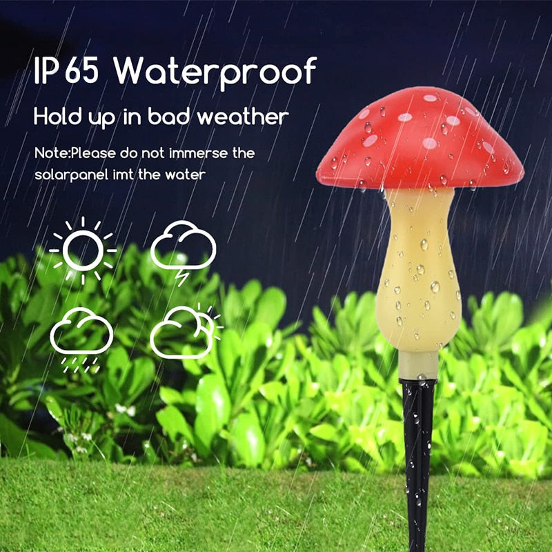 Solar Mushroom String Lights Smart Light Sense Garden Lights Outdoor Waterproof Lawn Lamp Patio Yard Christmas Landscape Decor