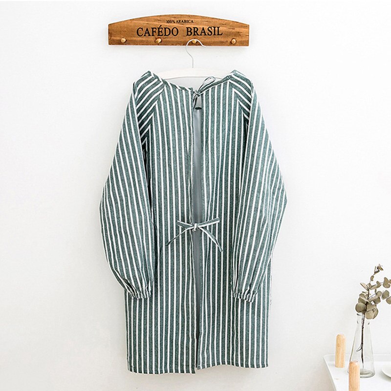 Women Long Sleeve Kitchen Apron Home Waterproof Anti-wear Anti Oil and Anti Fouling protection Cooking Kitchen Apron With Pocket