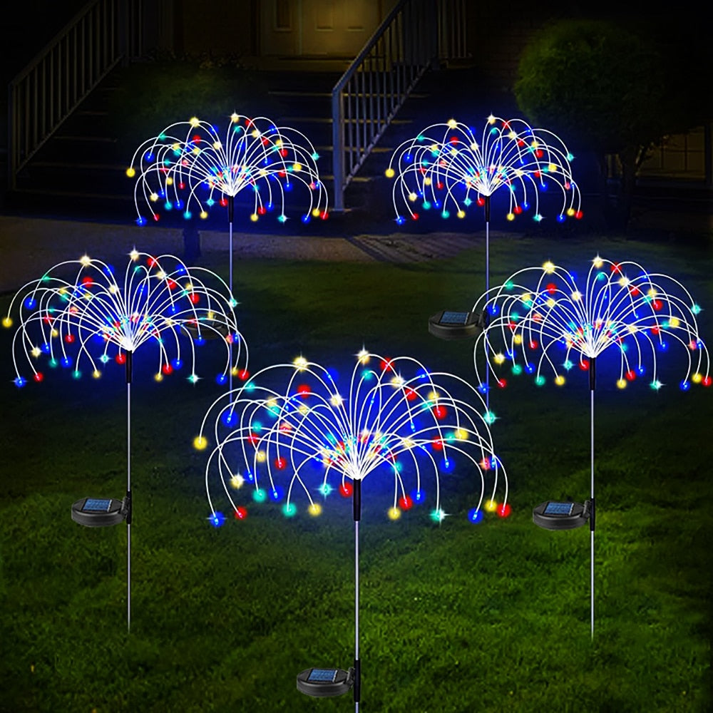 Solar Firework Fairy Lights Waterproof Outdoor Solar Lights for Garden Lawn Pathway Backyard Patio Decoration