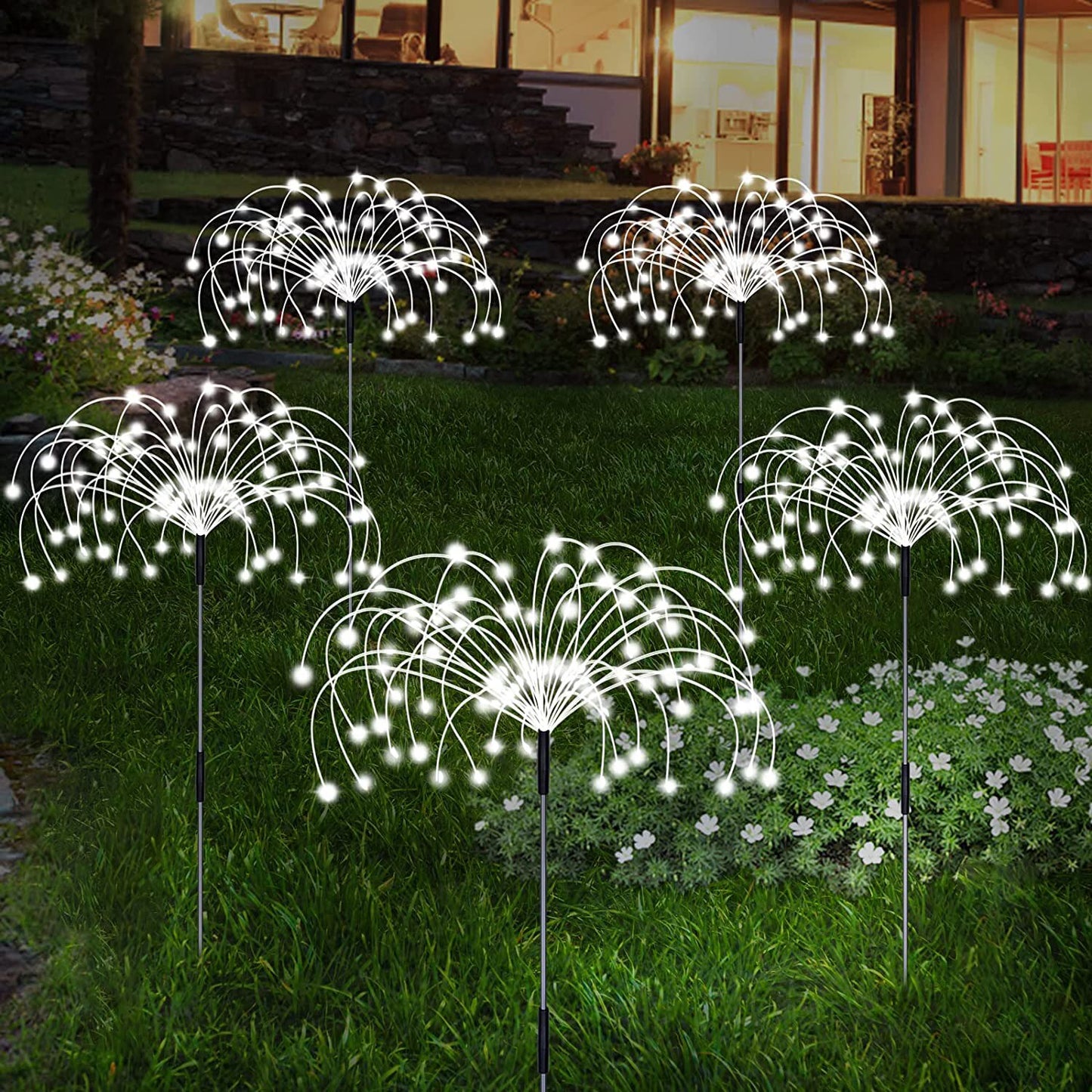 Solar Firework Fairy Lights Waterproof Outdoor Solar Lights for Garden Lawn Pathway Backyard Patio Decoration