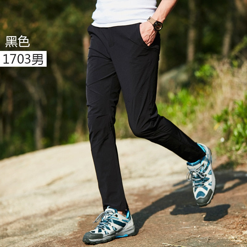 Summer Breathable Mesh Ice Silk Quick Drying Trousers Men Women's Large Size Loose Stretch Outdoor Hiking Casual Sports Pants