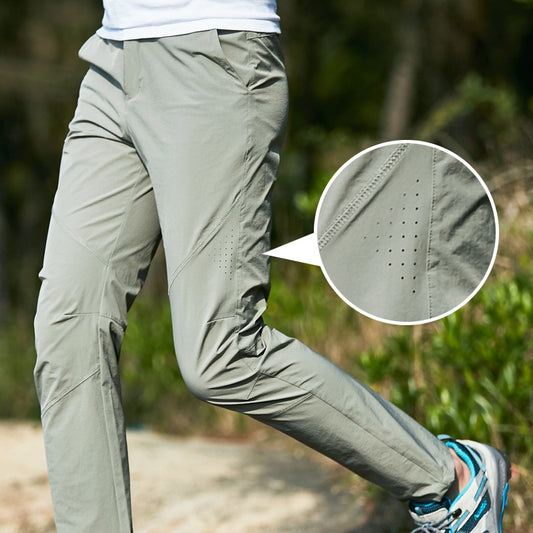 Summer Breathable Mesh Ice Silk Quick Drying Trousers Men Women's Large Size Loose Stretch Outdoor Hiking Casual Sports Pants