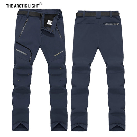 THE ARCTIC LIGHT 6XL Men Winter Inner Fleece Soft Shell Hiking Pants Trekking Outdoor Sports Thermal Ski Male Trousers