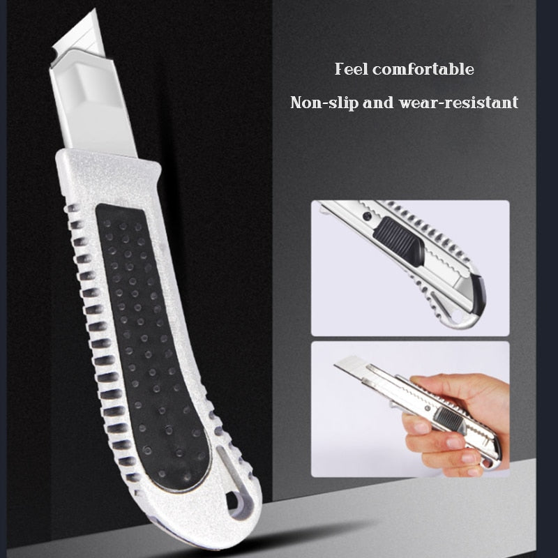 Stainless Steel Utility Knife Luxury Aluminum Alloy Wallpaper Knife Handle Paper-cutting Tools Office Supplies Craft Production
