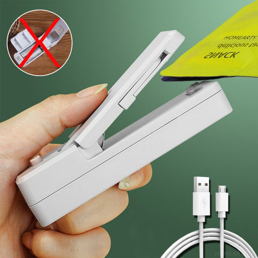 USB Charge Sealer Home Snacks Bag Plastic Package Sealer Heat Food Close Bags Portable Sealing Machine Kitchen Gadgets